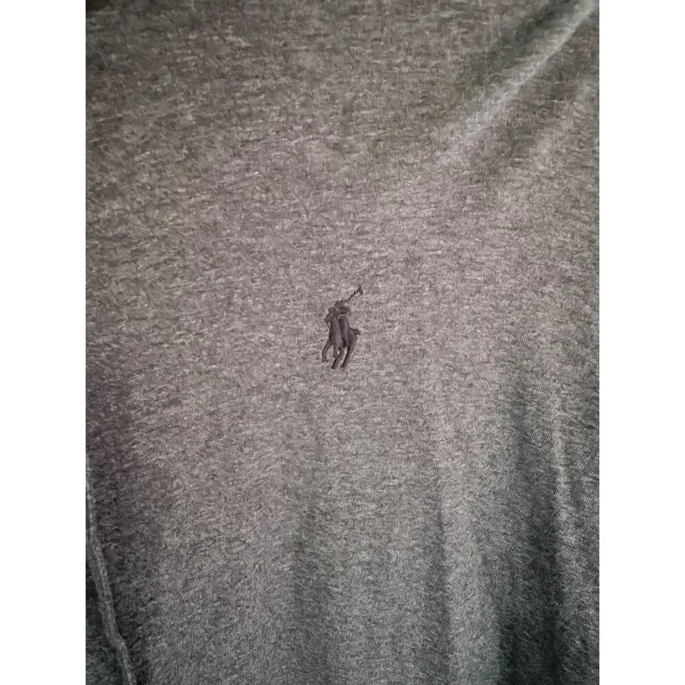 Polo Ralph Lauren Charcoal Gray Jersey Hooded Long Sleeve Shirt-Size L